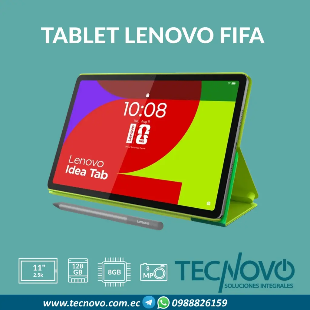 Tablet LENOVO IdeaTab FIFA EDITION 8GB 128GB 11" 2.5K Incluye ESTUCHE + LAPIZ
