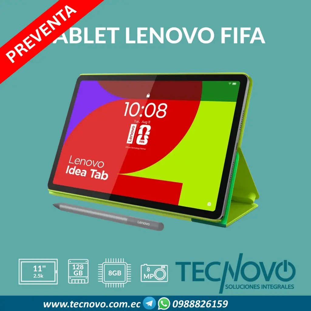 Tablet LENOVO IdeaTab FIFA EDITION 8GB 128GB 11" 2.5K Incluye ESTUCHE + LAPIZ