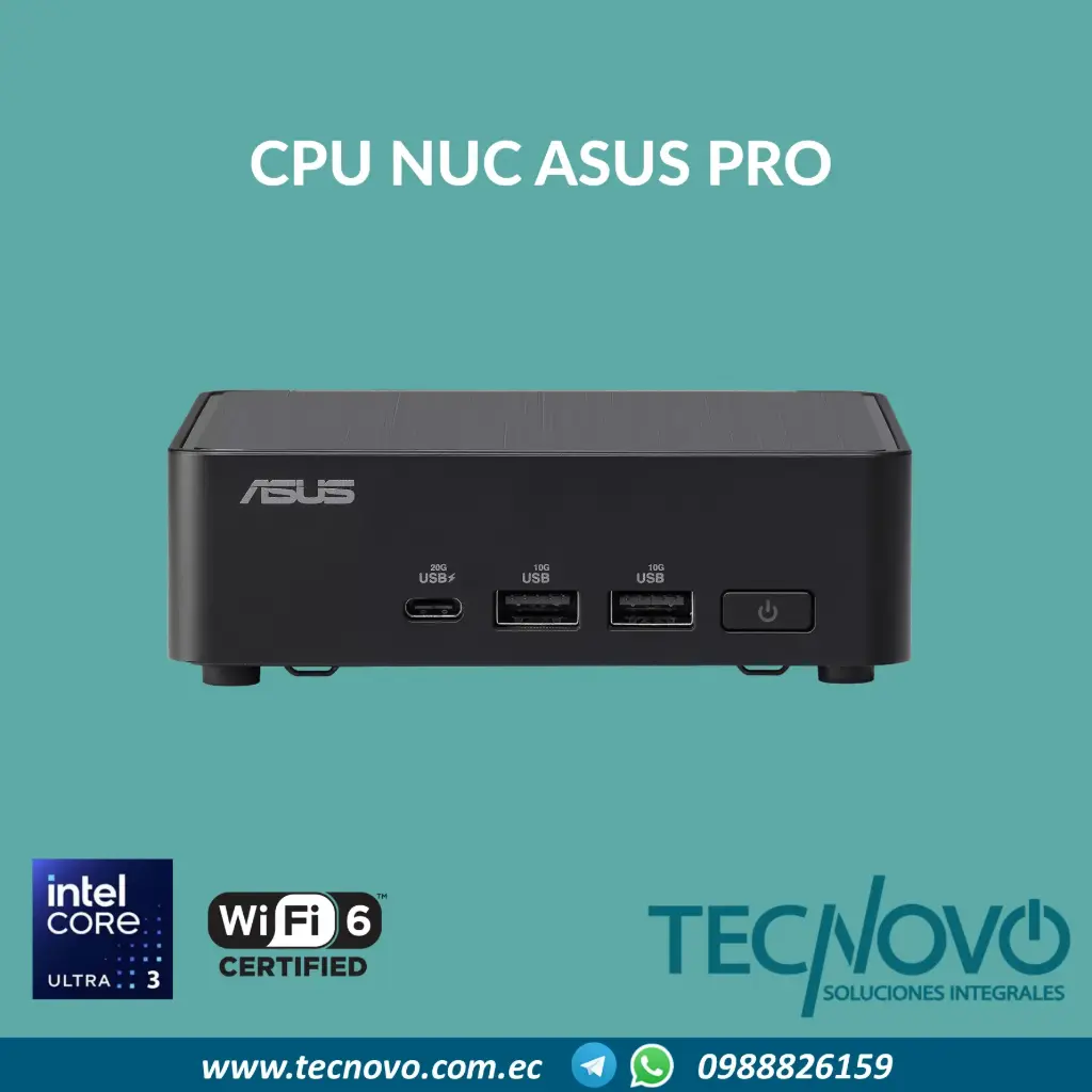 Computador ASUS NUC Pro Intel Core Ultra 3 100U DDR5 M.2 WIFI BT HDMI USB3.2 LAN-2.5G