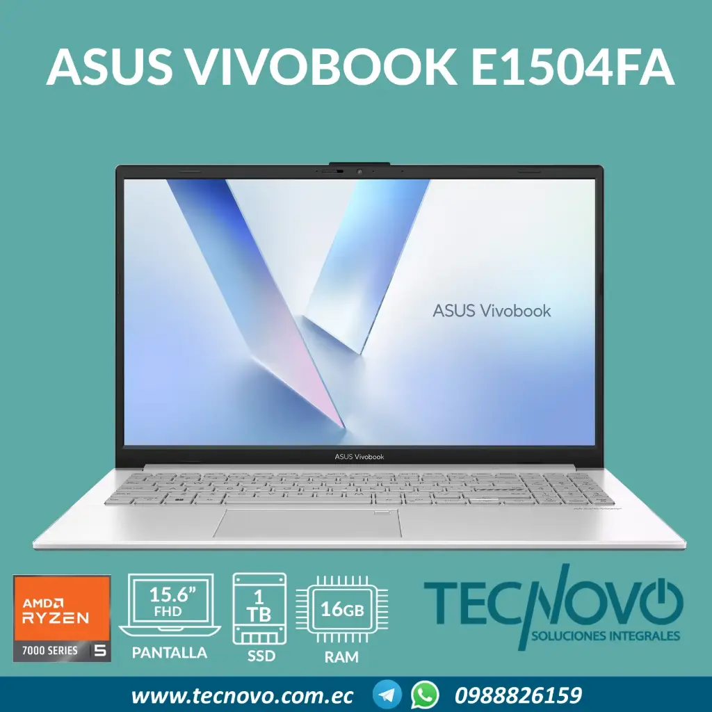 Laptop ASUS VivoBook Go 15 E1504FA AMD Ryzen 5-7520U 16GB 1TB-SSD 15.6" FHD