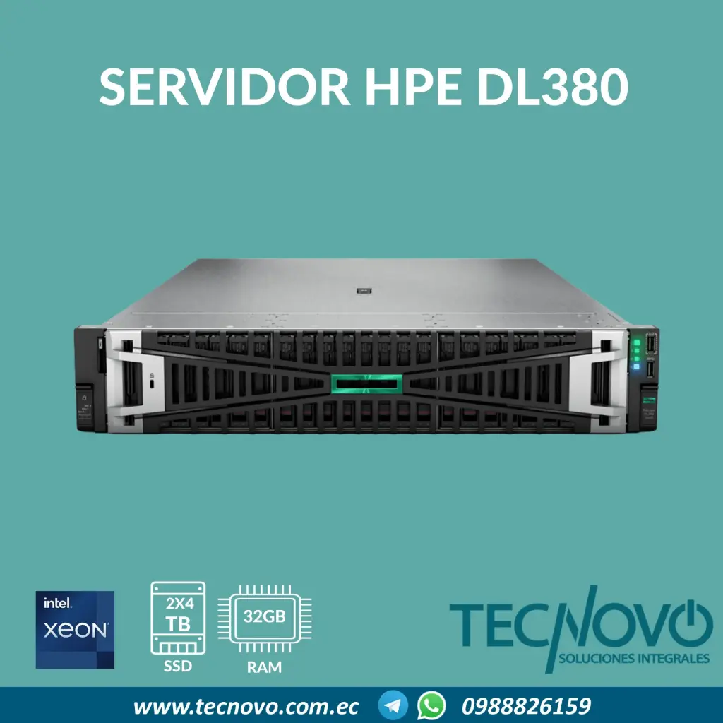 Servidor HPE DL380 G11 Intel Xeon 4410Y 32GB DDR5 2X4TB (CONTROLADORA)