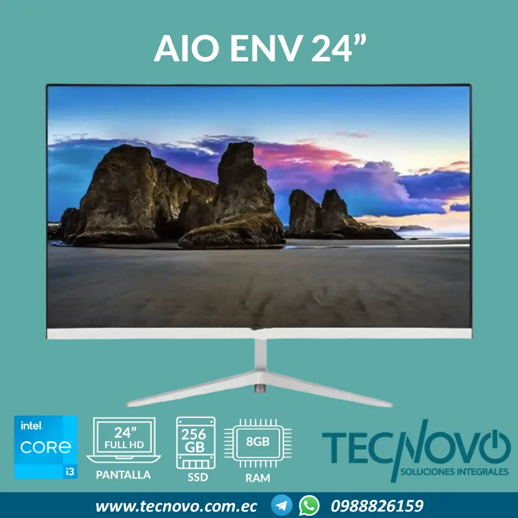 COMPUTADOR ENV AIO CORE I3-4160 8GB RAM 256GB SSD 24" FHD