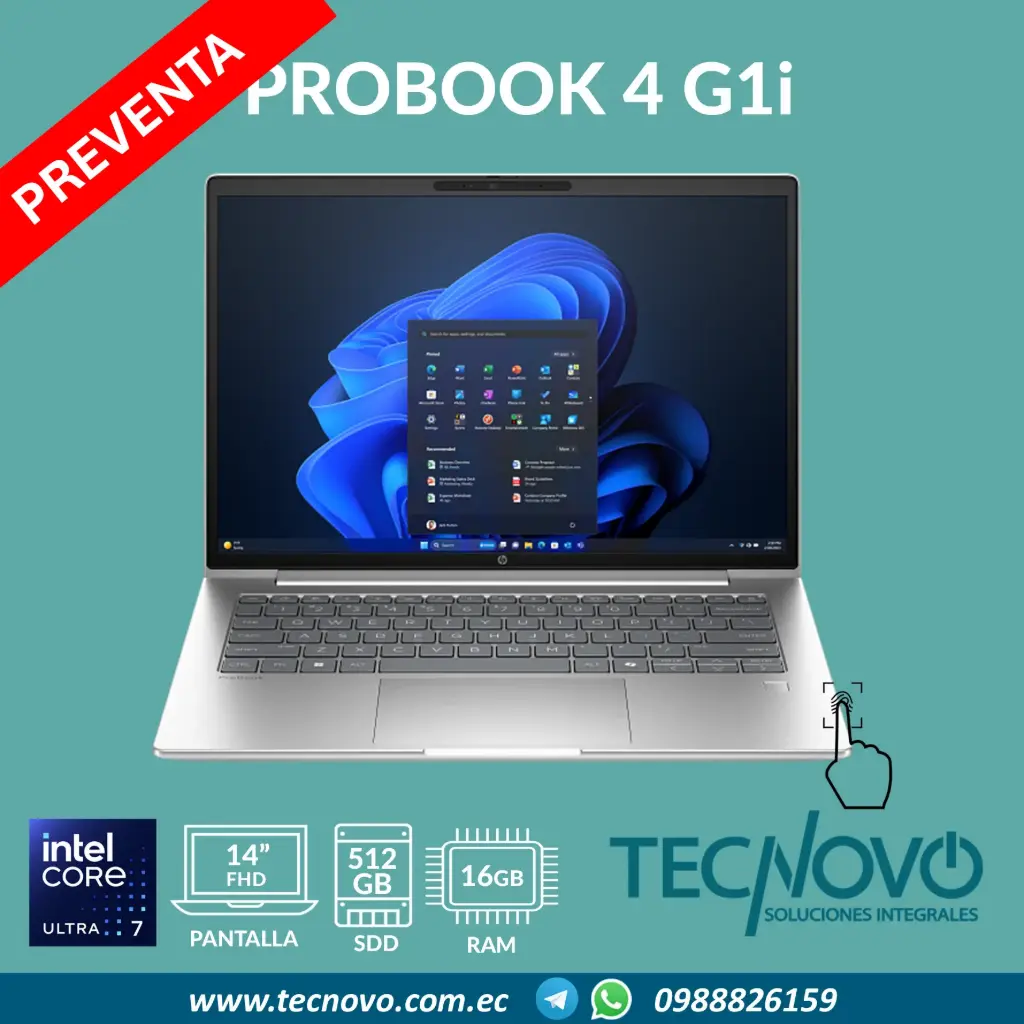 Laptop HP  ProBook 4 G1i Intel Core Ultra 7-255U 16GB 512GB SSD 14" FHD