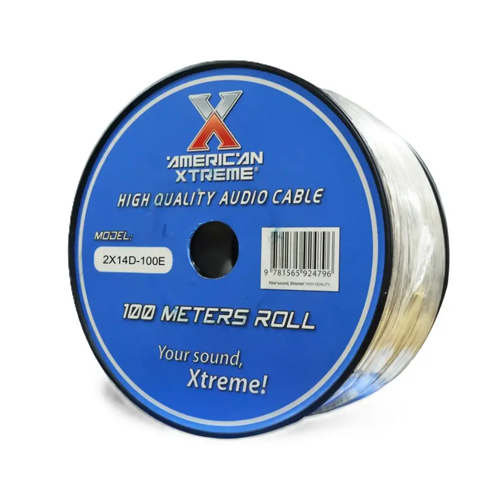 CABLE para parlante AMERICAN XTREME transparente (ROLLO 100MT)