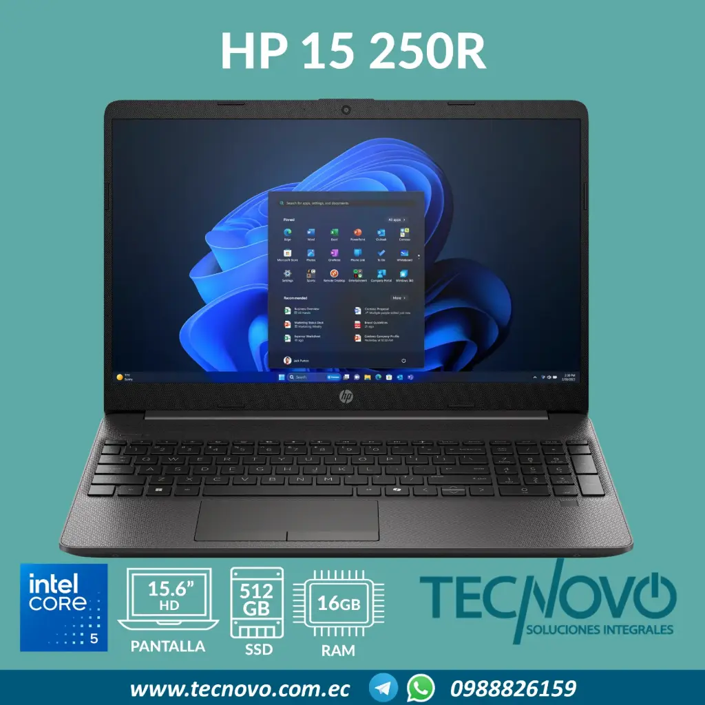 Laptop HP 15 250R Intel Core 5-120U 16GB 512GB 15.6" FHD 