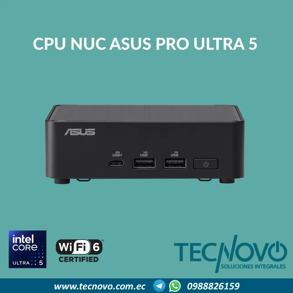 Computador NUC Pro ASUS Intel Core Ultra 5-225H 8GB DDR5  250GB SSD WIFI BT HDMI LAN
