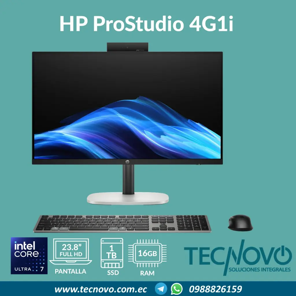 Computador AIO HP ProStudio 4G1i Intel Core Ultra 7-265 16GB 1TB SSD 23.8" FHD
