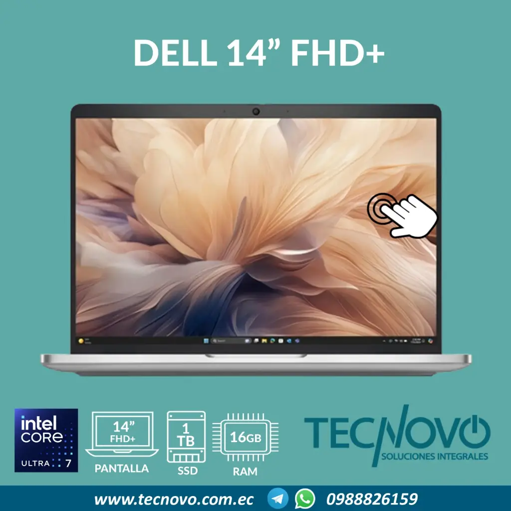 Laptop DELL Intel Core Ultra 7-265V 16GB 1TB-SSD 14" FHD+ TACTIL