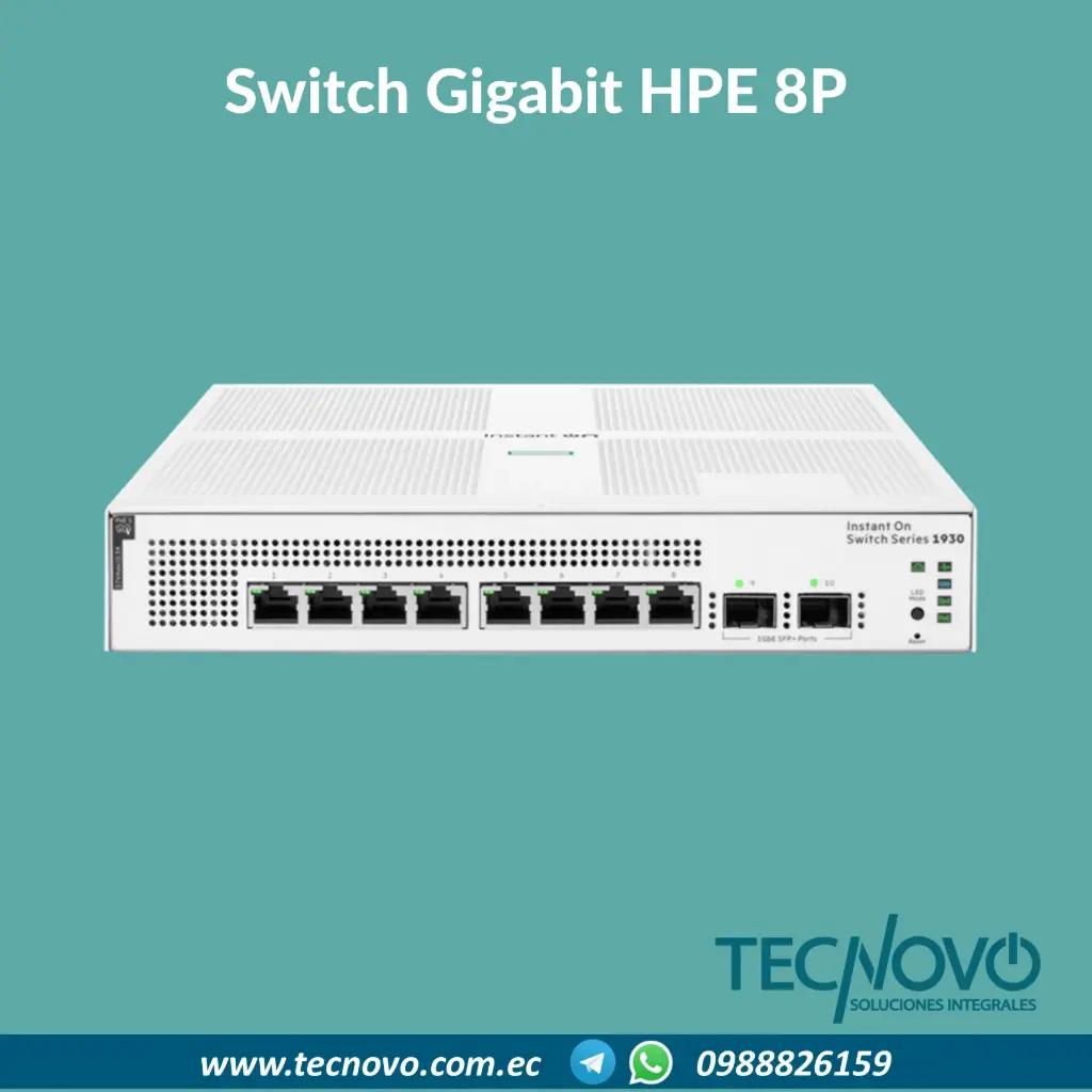 HPE NETWORKING INSTANT ON SWITCH 8P GIGABIT CL4 POE 2P SFP 124W 1930
