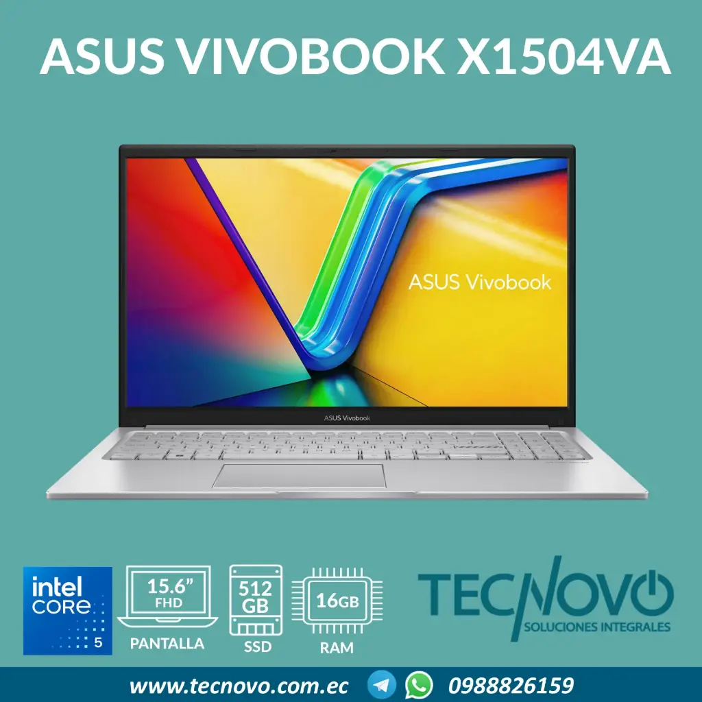 Laptop ASUS VivoBook X1504VA Intel Core 5-120U 16GB 512GB SSD 15.6" FHD + Mochila