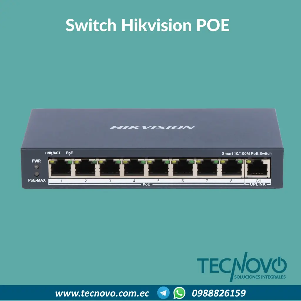 Switch Hikvision POE DS-3E1309P-EI 8 Puertos