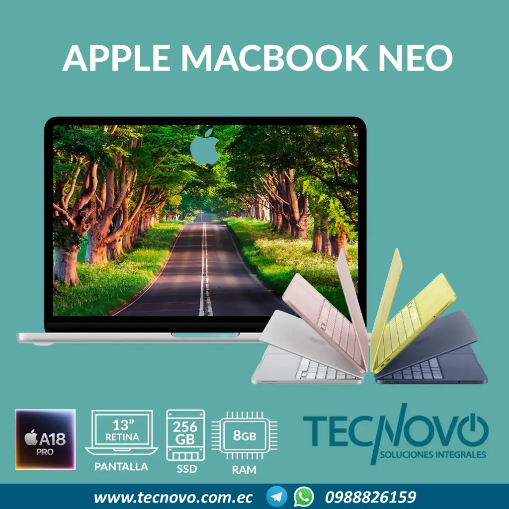 Laptop Apple MacBook Neo A18 Pro - 6-core CPU 5-core GPU 8GB 256GB 13"