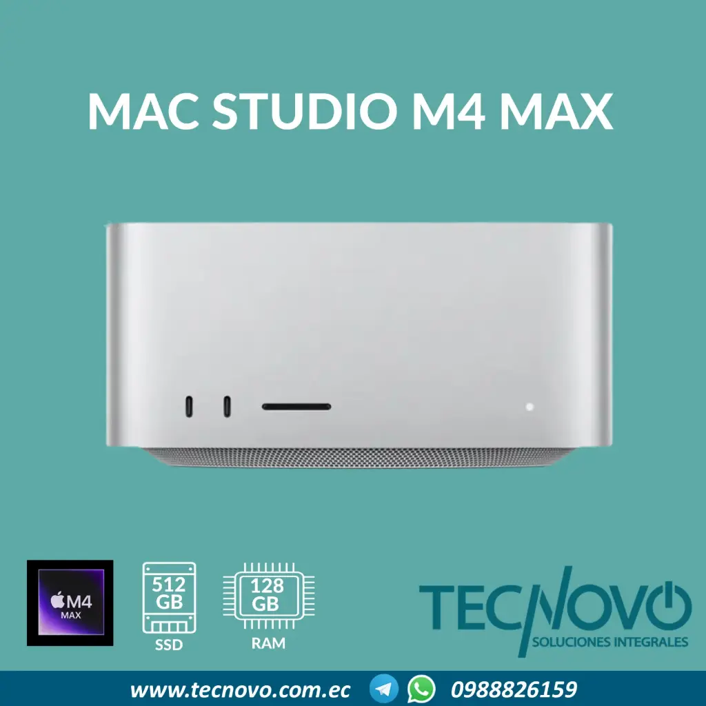 Computador Apple Mac Studio M4 MAX 16-core Chip 40-core GPU 128GB 512GB SSD