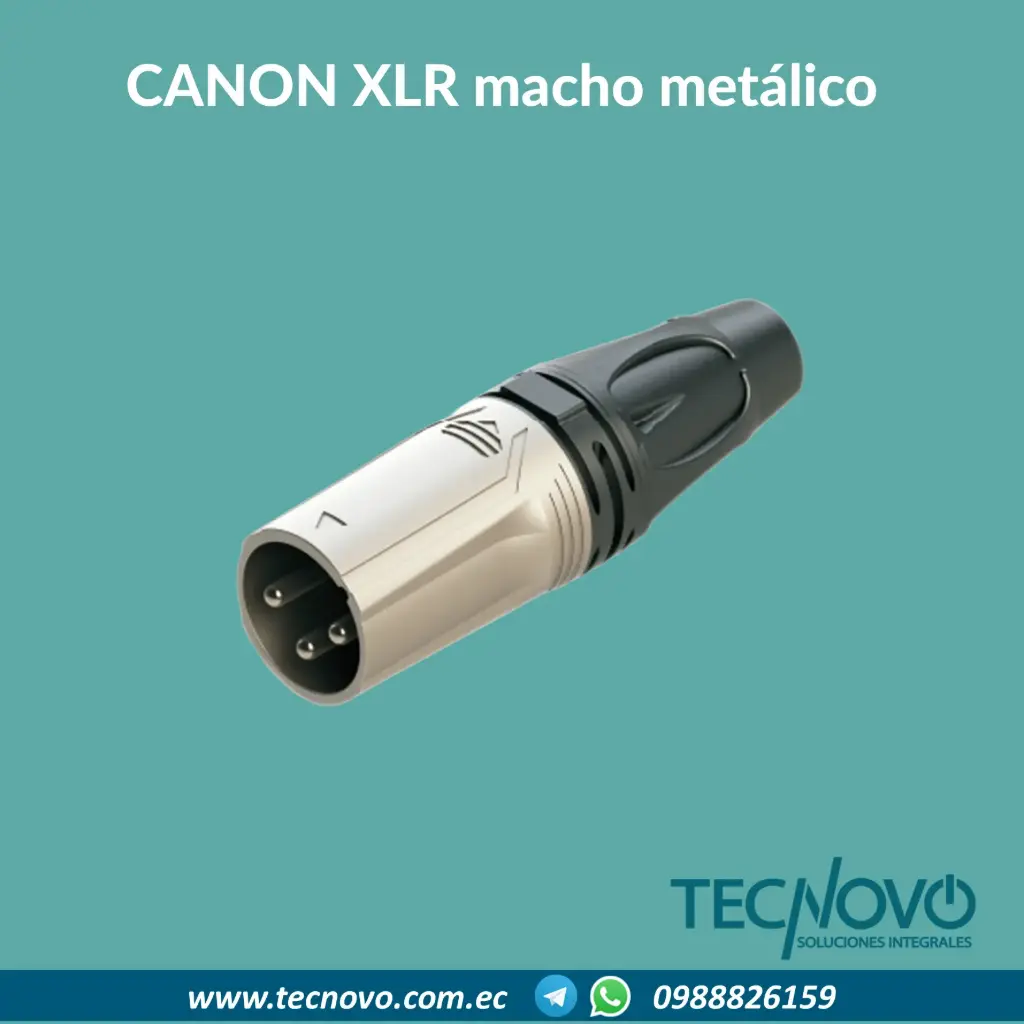 Jack CANON XLR macho metálico niquelado