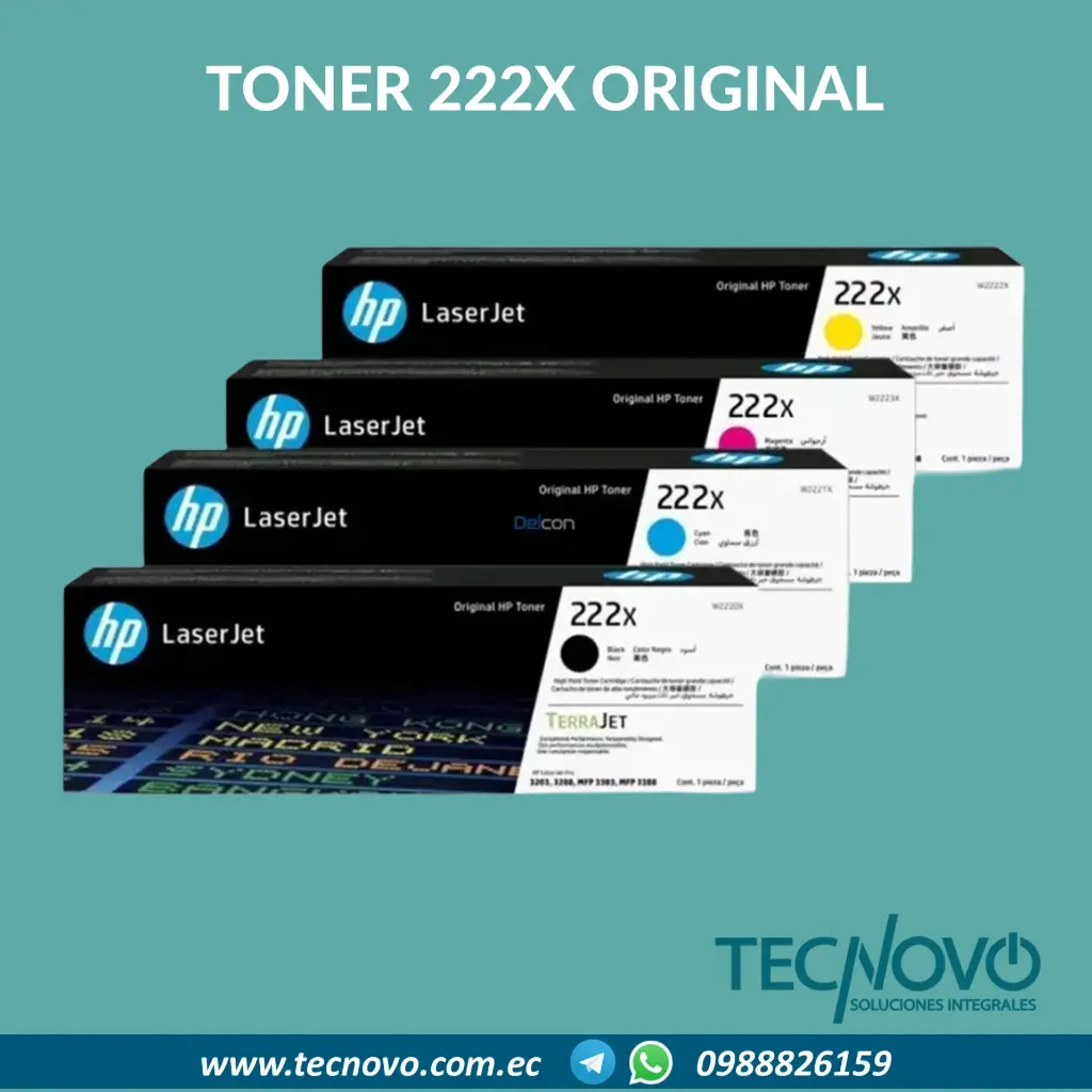 Toner HP 222X Alto rendimiento para Impresora LaserJet Pro 3201-3204, 3288, 3303, 3388