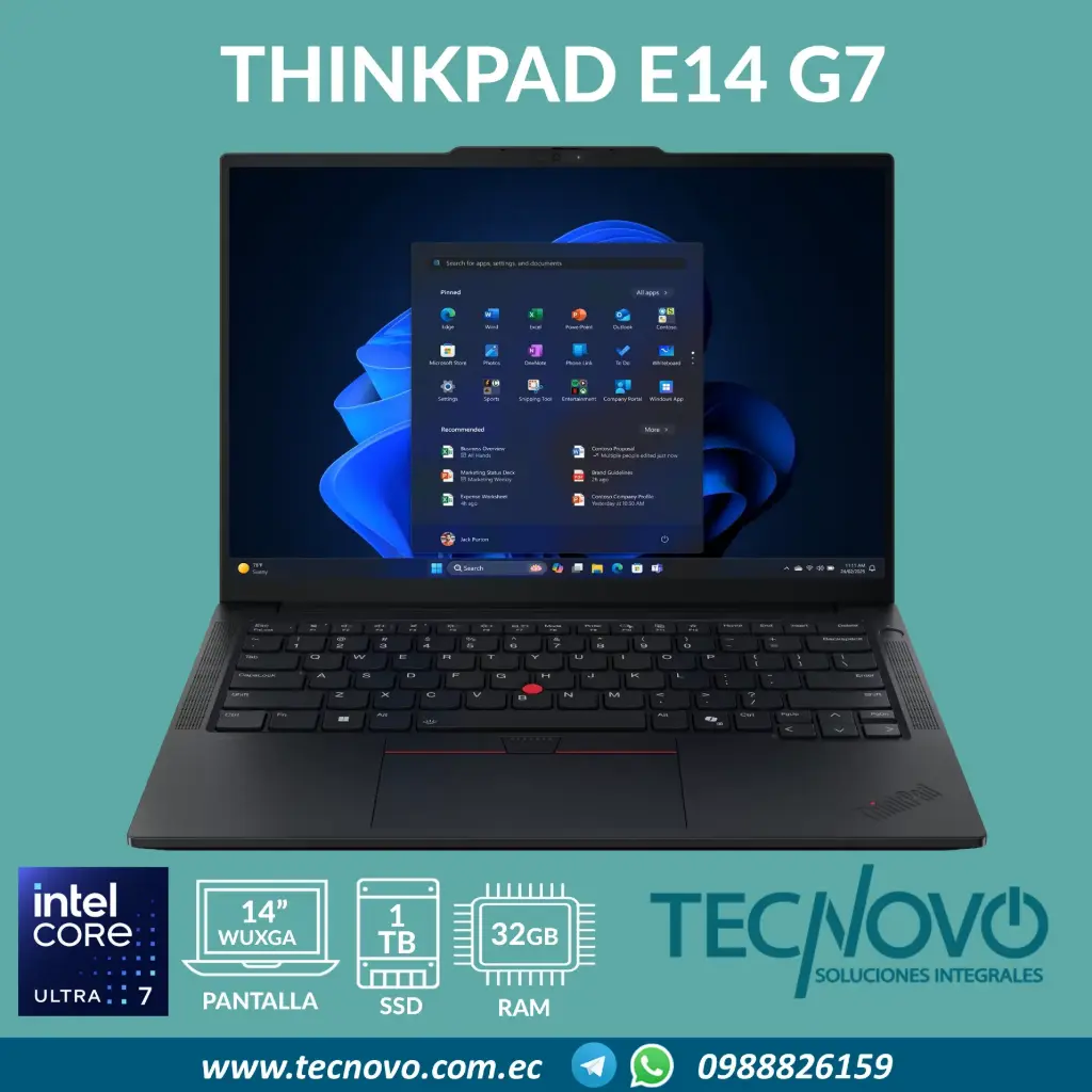 Laptop LENOVO ThinkPad E14 Gen7 Intel Core Ultra 7-255H 32GB 1TB-SSD 14" FHD