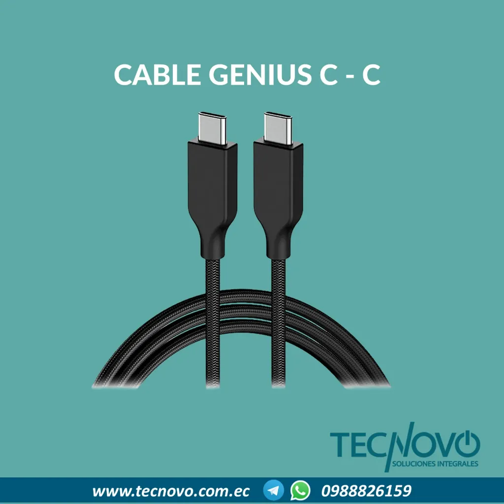 Cable GENIUS ACC-C2CC TIPO C - C Nylon Trenzado 1.5M
