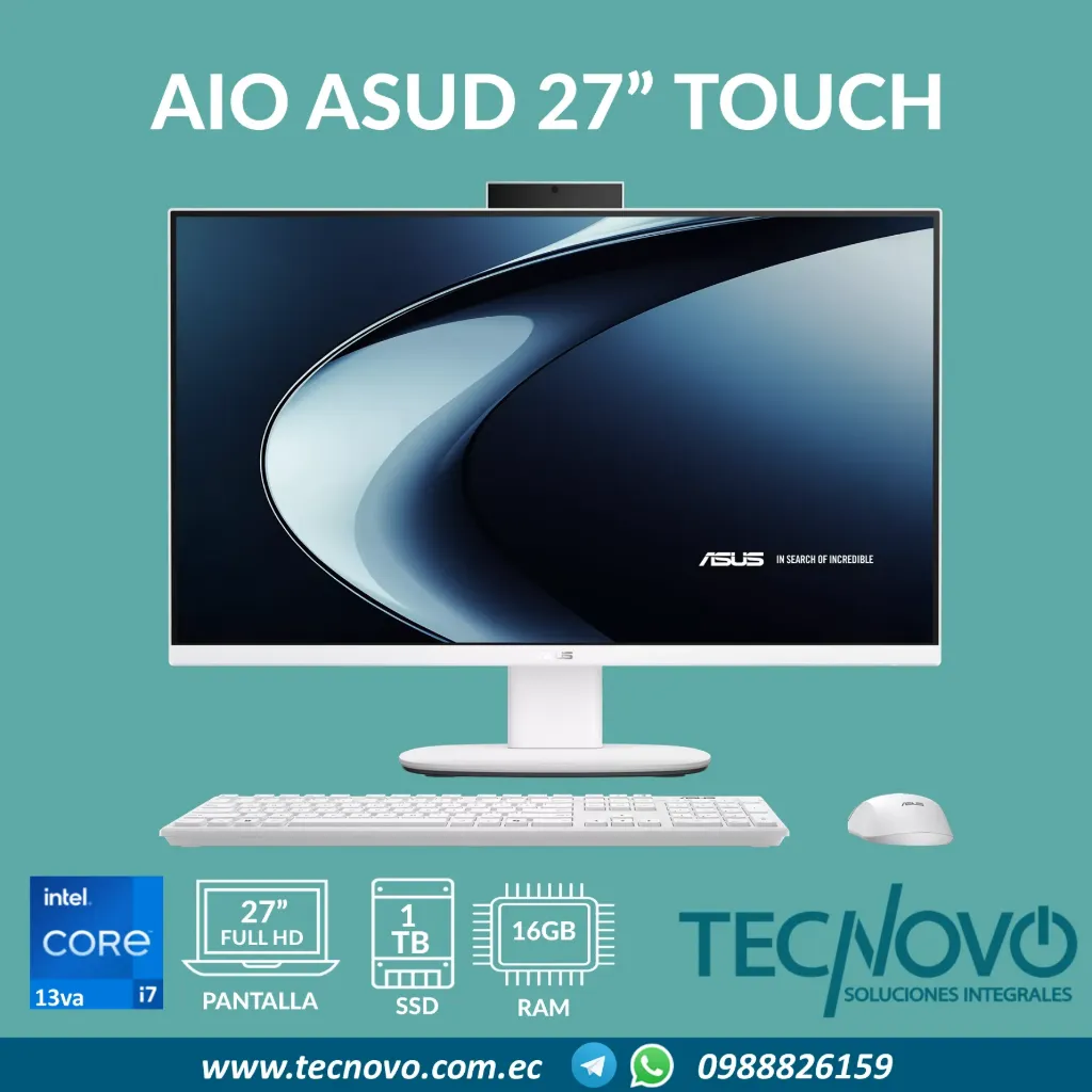 Computador AIO ASUS Intel Core I7-13620H 16GB 1TB-SSD 27" Táctil FHD