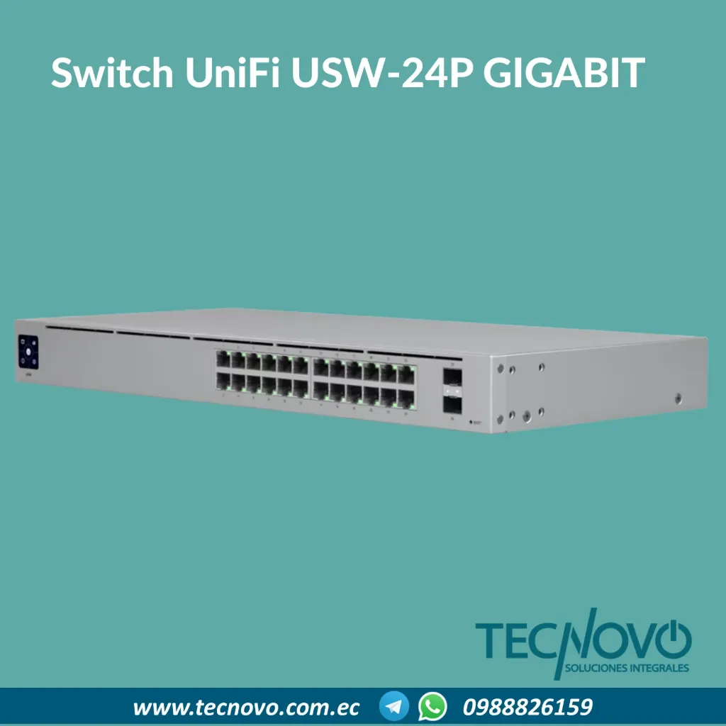 Switch UniFi USW-24 Administrable Gigabit de 24 Puertos