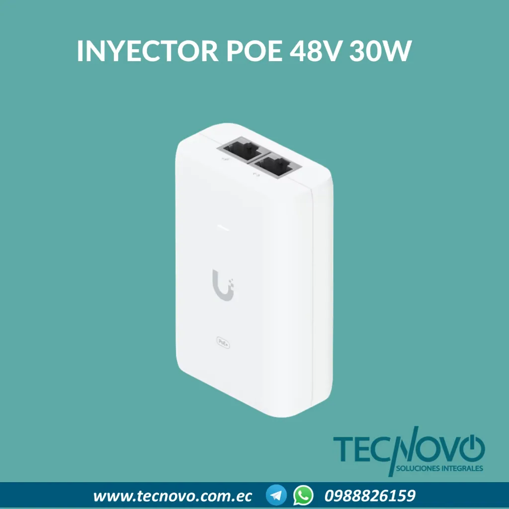 Inyector POE Ubiquiti 48V DC 30W 0.65A