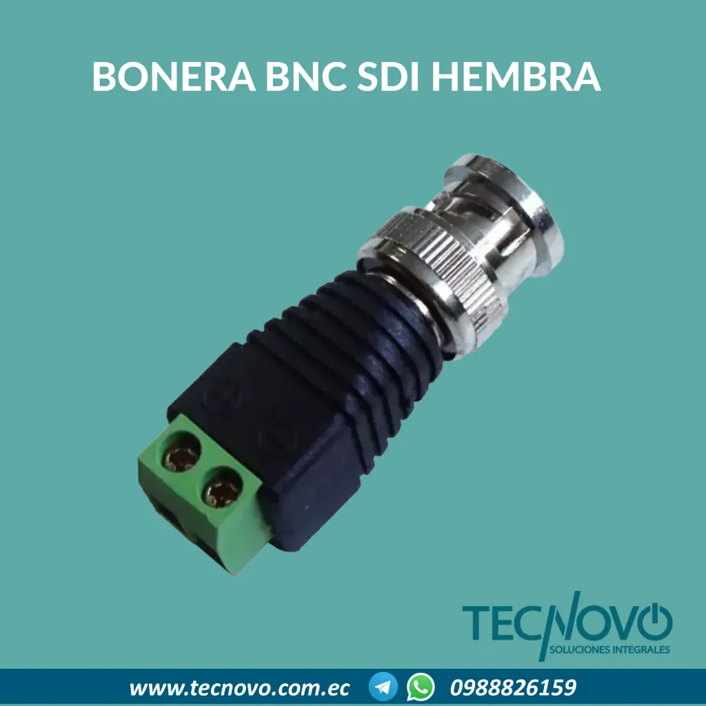 Bornera de corriente BNC hembra para cable UTP