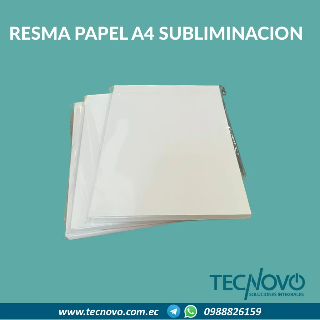 Resma de papel A4 100 hojas para sublimación