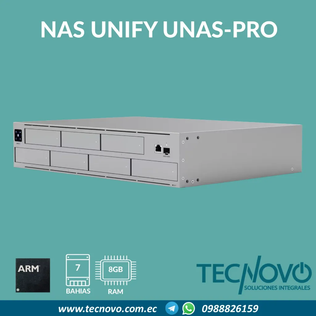Servidor NAS Ubiquiti UNAS-PRO UniFi Rack 2U 7HDD