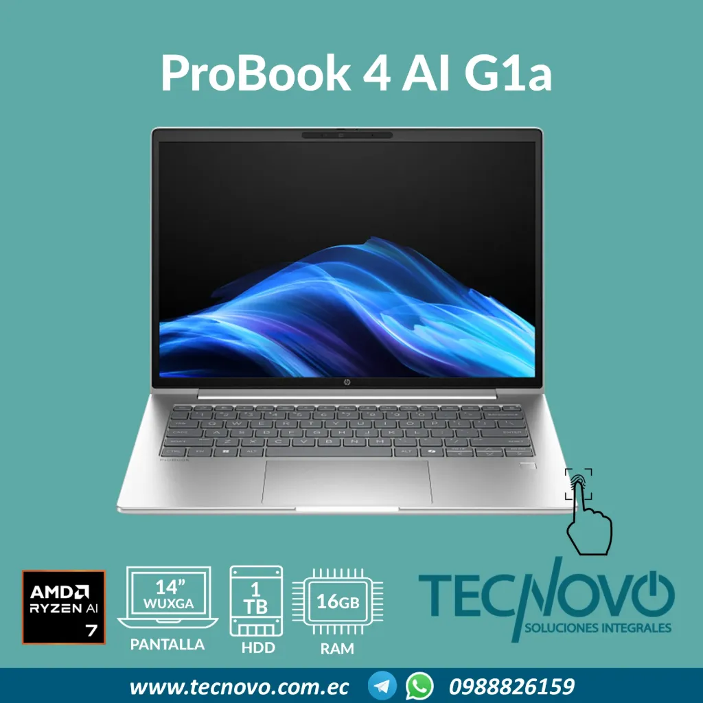 Laptop HP ProBook 4 AI G1a AMD Ryzen 7 250 16GB 1TB SSD 14" FHD