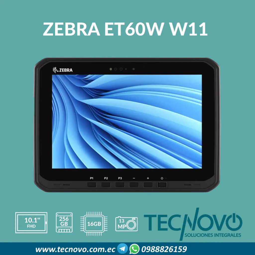 Tablet empresarial ZEBRA ET60W Intel Core Ultra 5 16GB 256GB SSD 10.1" WUXGA