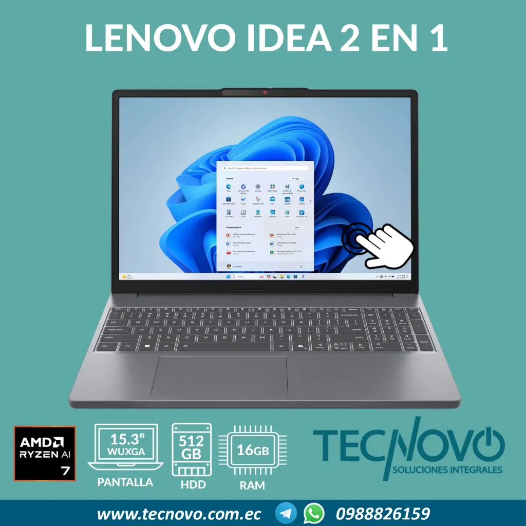 Laptop Lenovo Ideapad Slim 3 15ARP10 Ryzen AI 7 170 16GB 512GB SSD 15.3" TOUCH