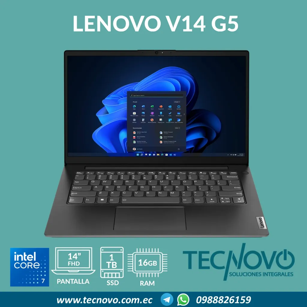 Laptop LENOVO V14 G5 IRL Intel Core 7 240H 16GB 1TB 14" FHD W11