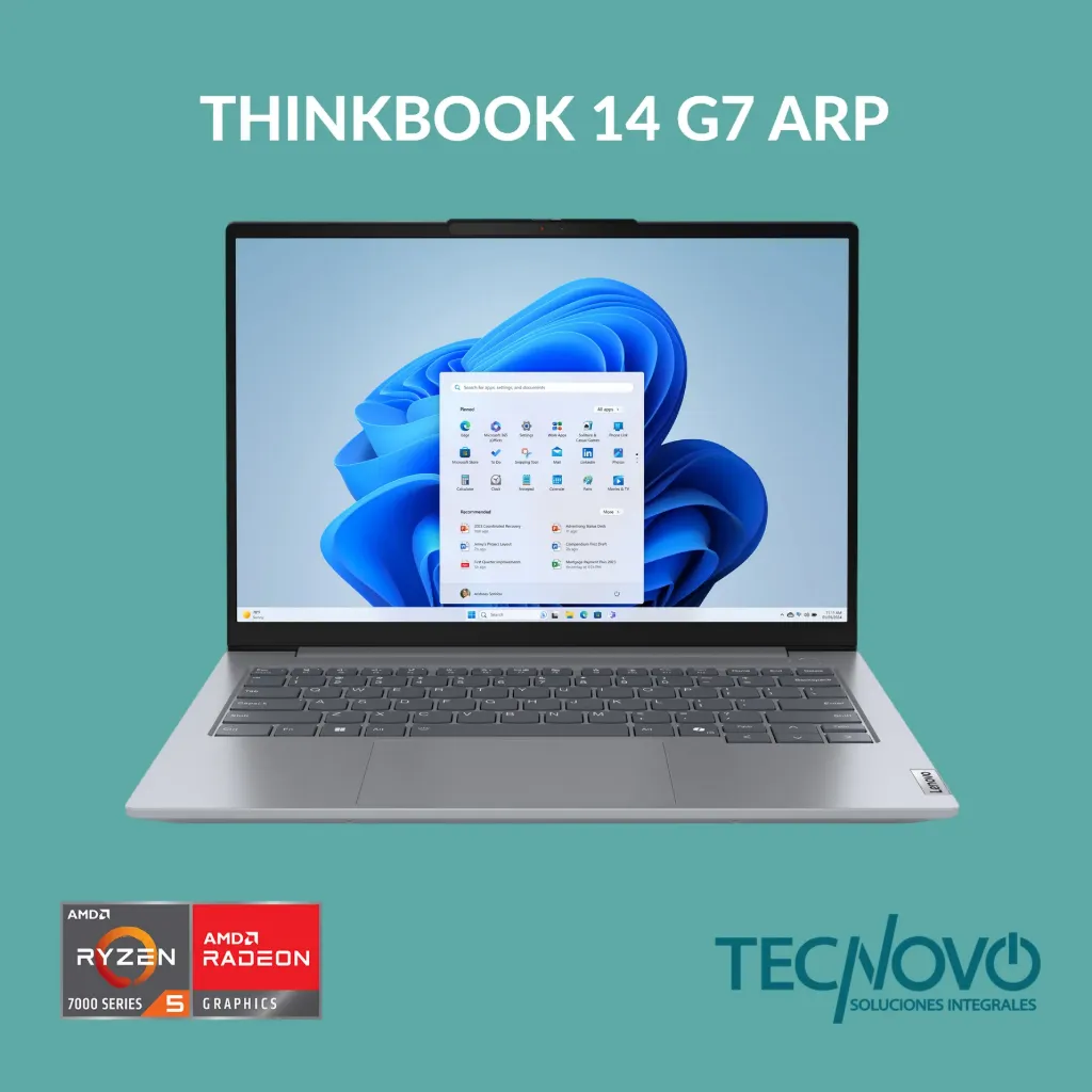 Laptop LENOVO Thinkbook 14 G7 ARP AMD Ryzen 5 7533HS 16GB DDR5 1TB-SSD 14" FHD