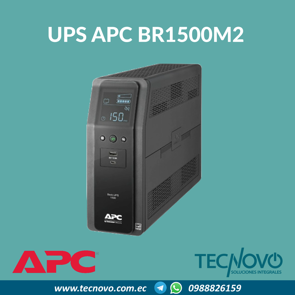 UPS APC BR1500M2-LM INTERACTIVO 1500VA 900w 10 TOMAS AVR LCD