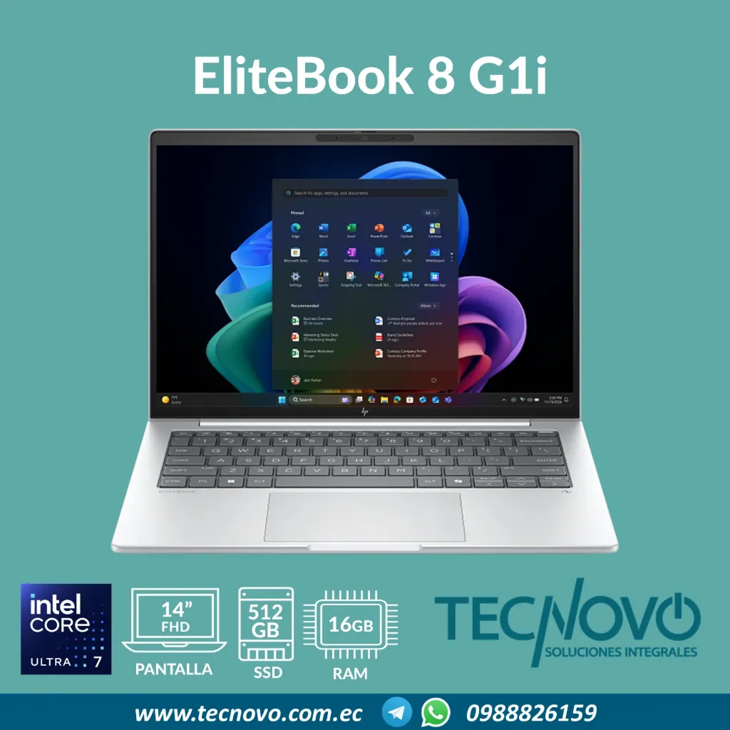 Laptop HP EliteBook 8 G1i Intel Core Ultra 7 256V 16GB 512GB-SSD 14" WUXGA