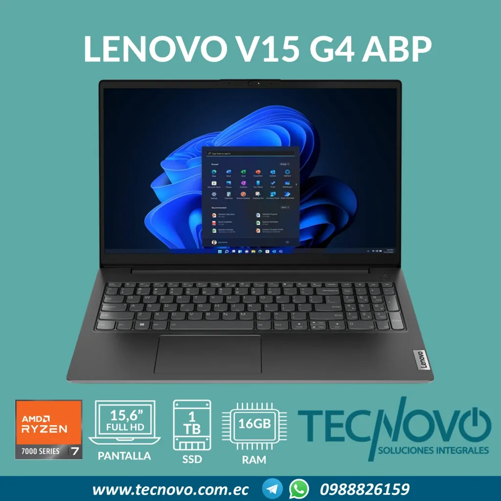 Laptop LENOVO V15 G4 ABP AMD Ryzen 7-7730U 16GB 1TB SSD 15.6" FHD