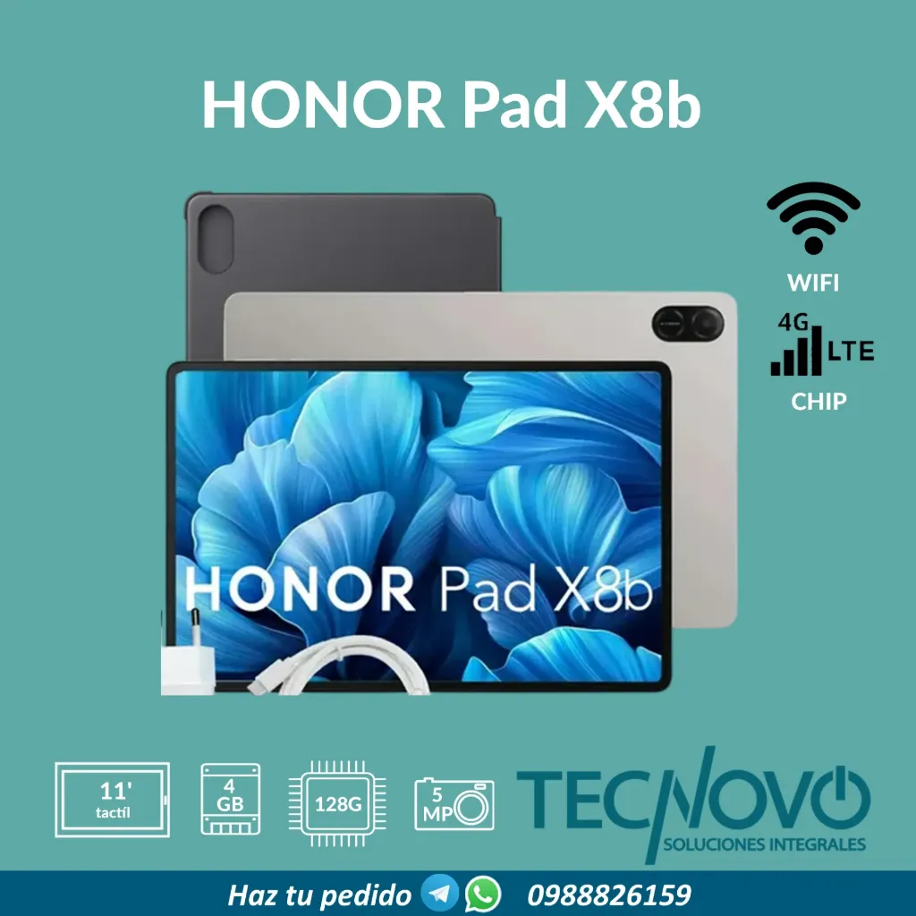 Tablet HONOR Pad X8b 4GB 128GB 11" LTE Incluye Cover
