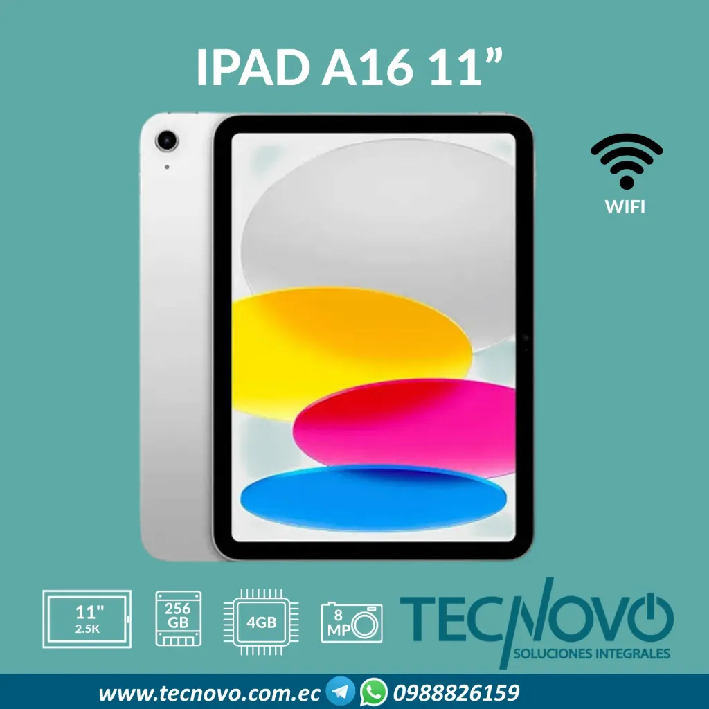 Tablet APPLE IPAD A16 6GB 256GB 11"