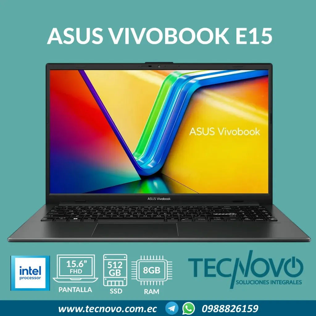 Laptop ASUS Vivobook E1504TA Intel N150 8GB 512GB-SSD 15.6" FHD + Mochila
