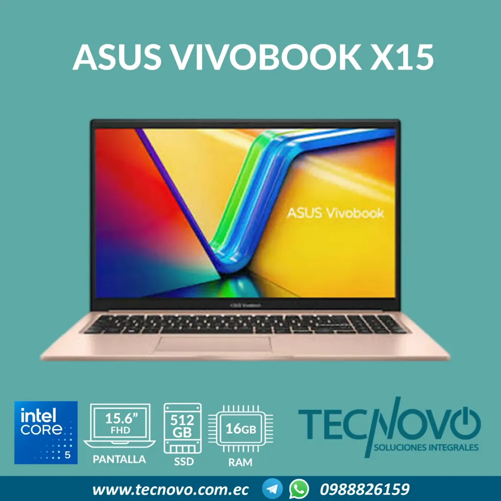 Laptop ASUS VivoBook X1504VA Intel Core 5-120U 16GB 512GB SSD 15.6" FHD + Mochila