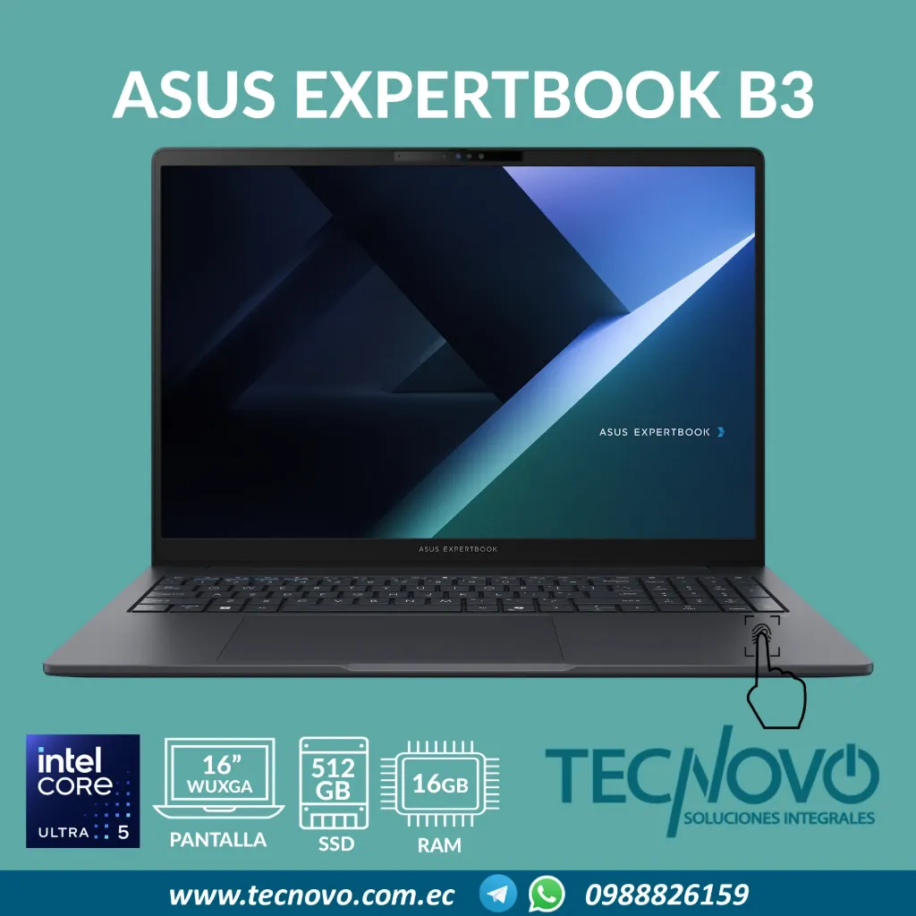 Laptop ASUS ExpertBook B3 Intel Core Ultra 5 255H 16GB 512GB SSD 16" FHD