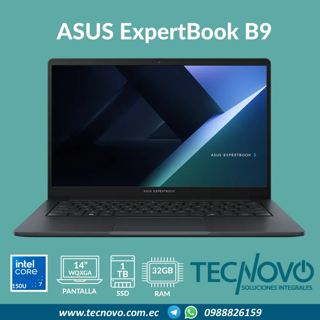 Laptop ASUS ExpertBook B9 Intel Core 7 150U 32GB 1TB SSD 14" OLED WQXGA