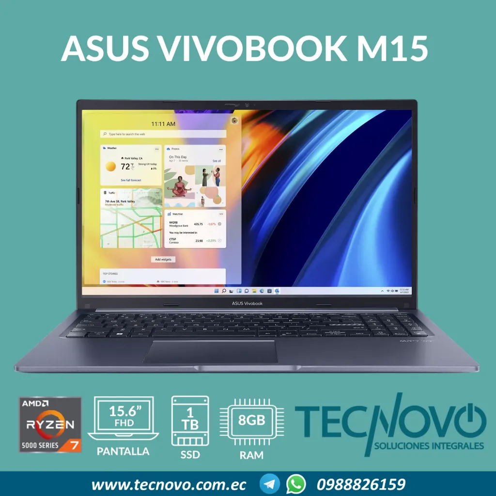 Laptop ASUS VivoBook M1502YA AMD Ryzen 7-5825U 8GB 1TB SSD 15.6" FHD