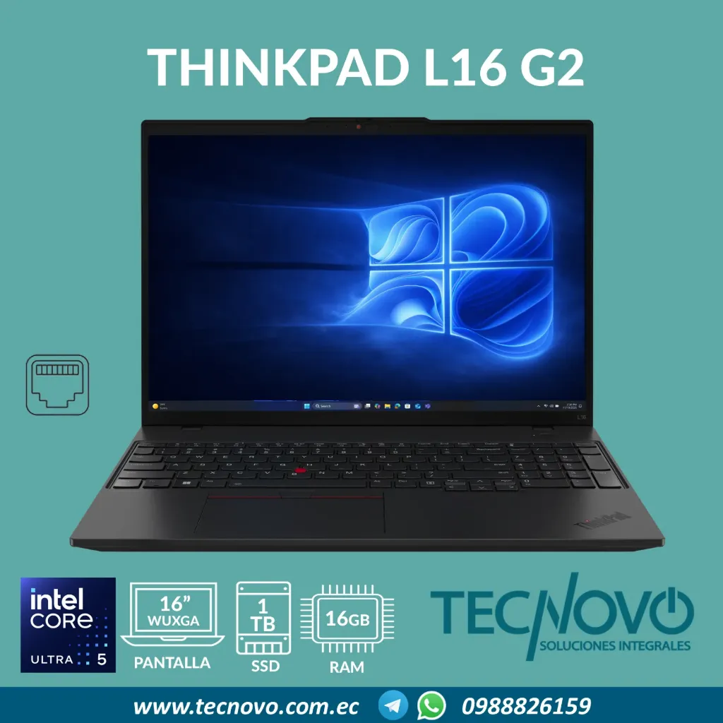 Laptop LENOVO ThinkPad L16 G2 Intel Core Ultra 5 255U 16GB 1TB-SSD 16" WUXGA