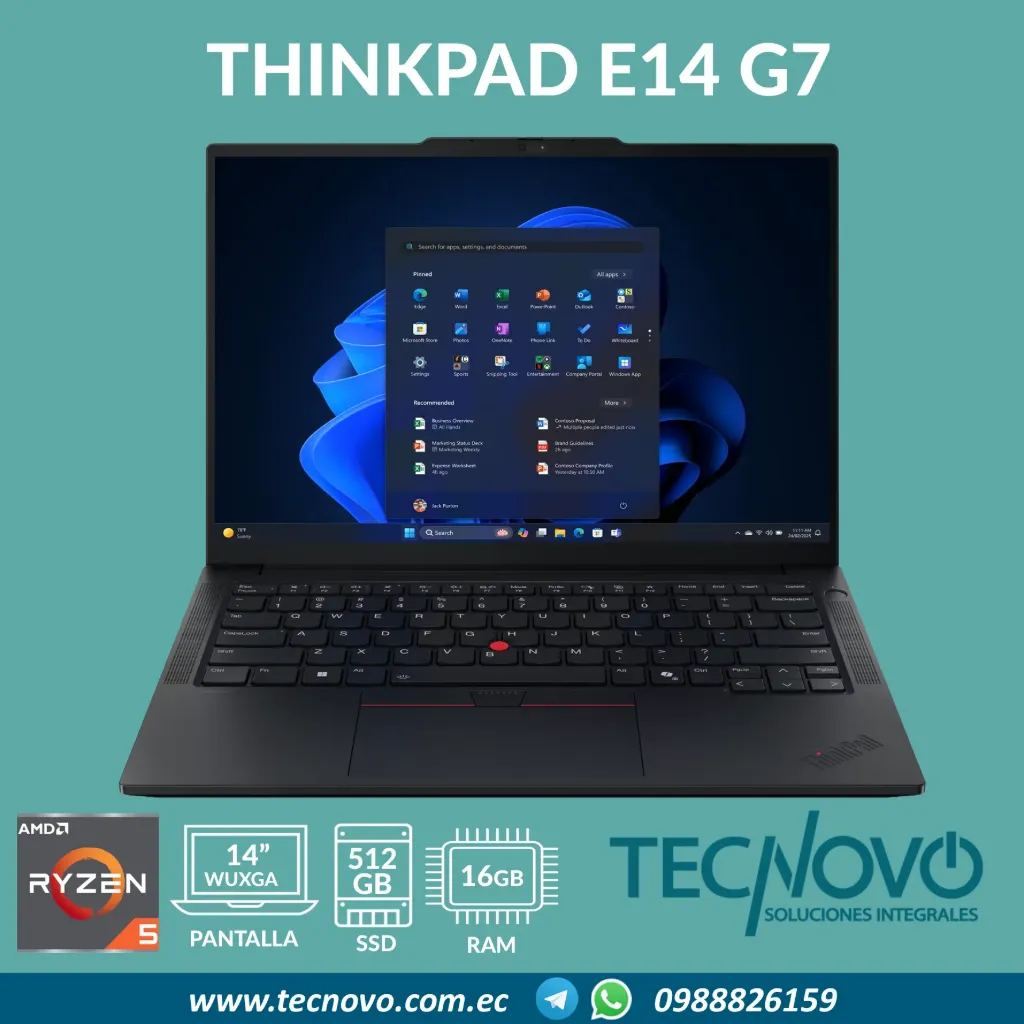Laptop LENOVO ThinkPad E14 Gen7 AMD Ryzen 5 220 16GB 512GB 14" FHD