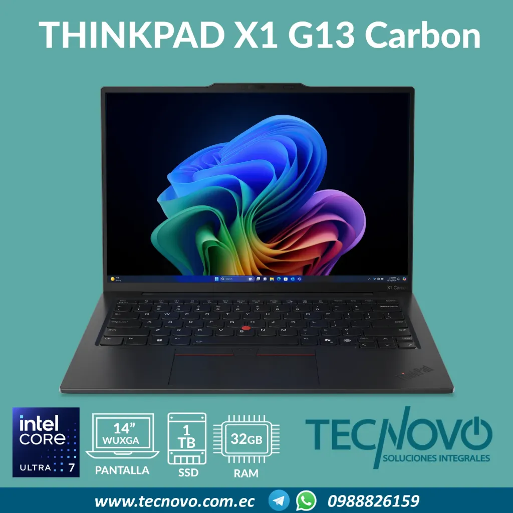 Laptop LENOVO Thinkpad X1 Carbon G13 Intel Core Ultra 7 255U 32GB DDR5 1TB-SSD 14" WUXGA