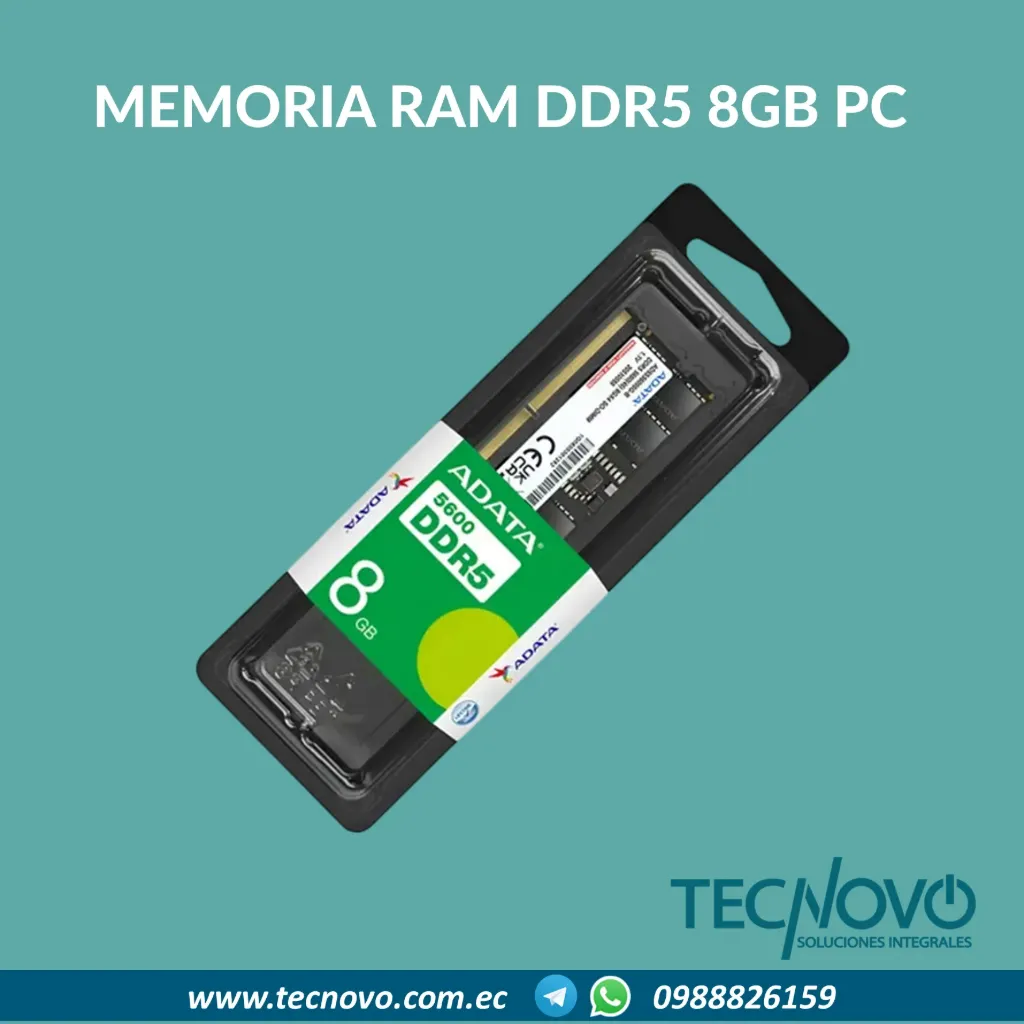 Memoria RAM ADATA DDR5 8GB 5600MHZ U-DIMM PC