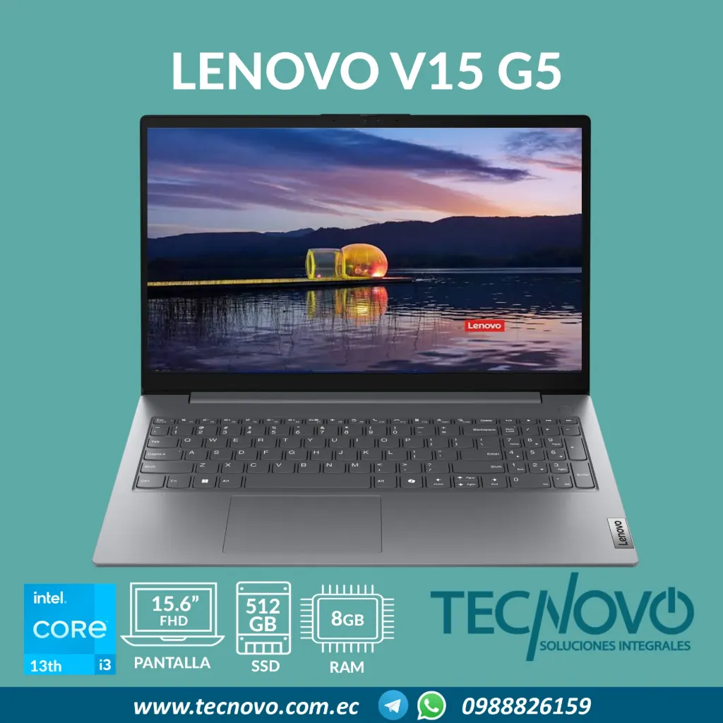 Laptop LENOVO V15 G5 IRL Intel Core I3-1315U 8GB DDR5 512GB SSD 15.6" FHD