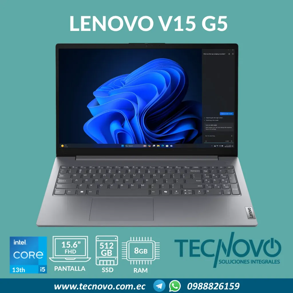 Laptop LENOVO V15 G5 IRL15 Intel Core I5-13420H 8GB DDR5 512GB SSD 15.6" FHD