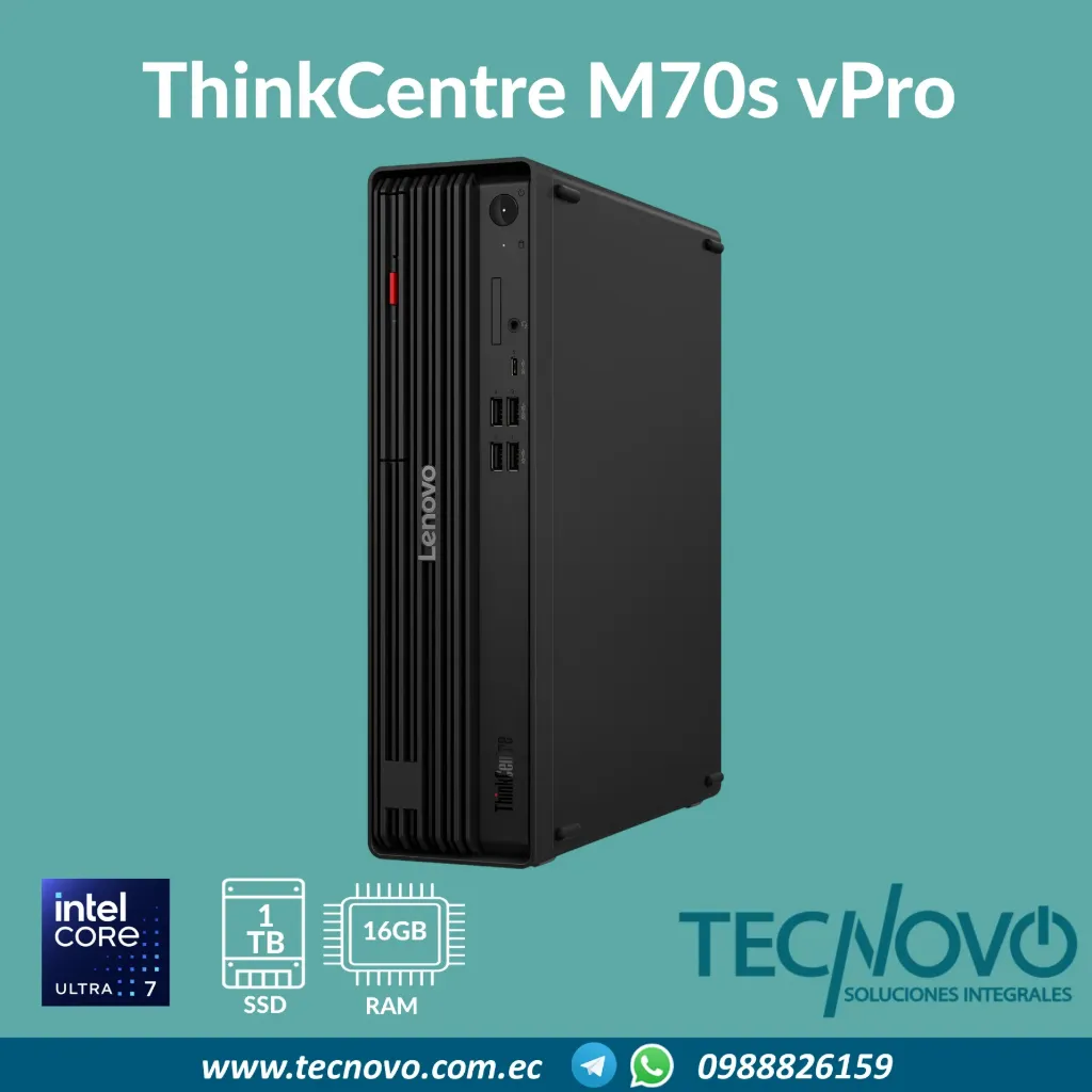 Computador LENOVO ThinkCentre M70s G6 SFF Intel Core Ultra 7 265 vPro 16GB 1TB W11PRO