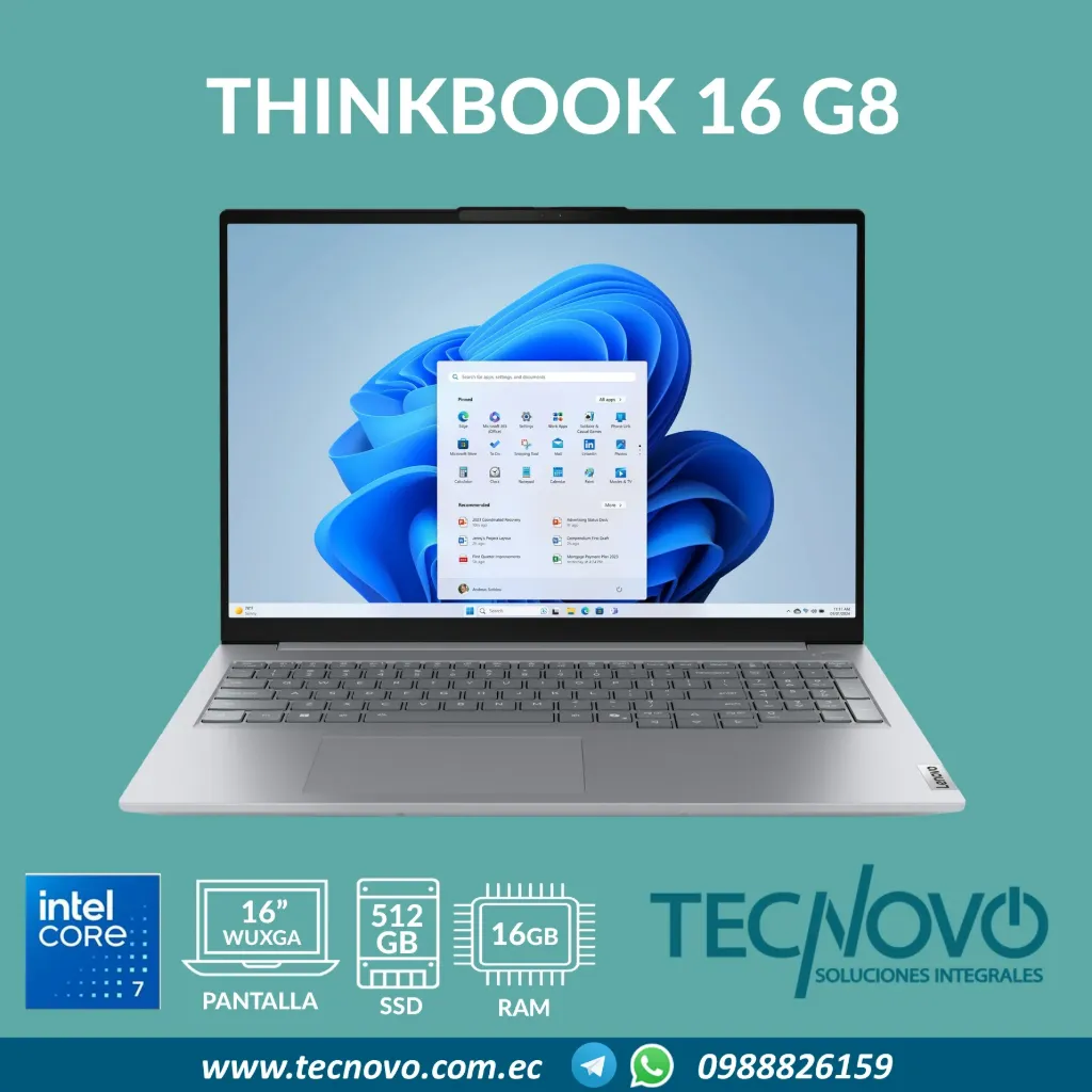 Laptop LENOVO Thinkbook 16 G8 IRL Intel Core 5 210H 16GB 512GB 16" WUXGA